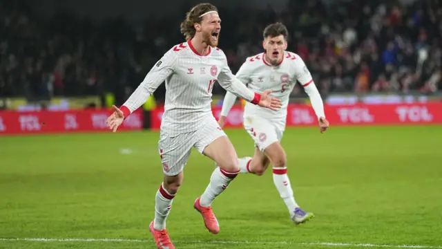 Denmark's Kasper Hogh celebrates
