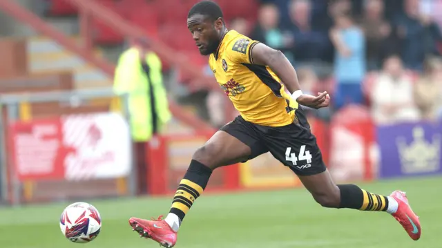 David Ajiboye in action for Newport County
