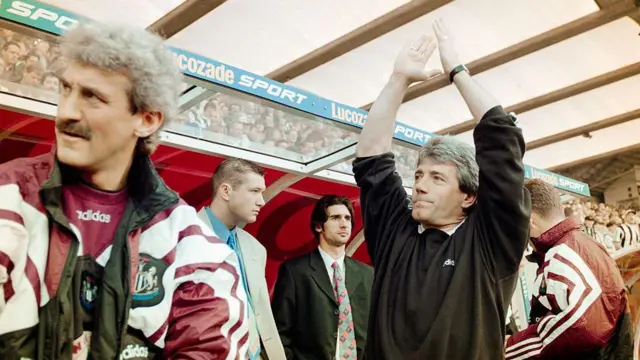 Kevin Keegan applauds fans