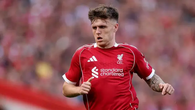 Ben Doak playing for Liverpool