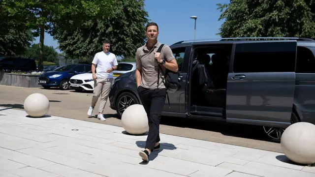 Xabi Alonso arrives for his first day at Cobham