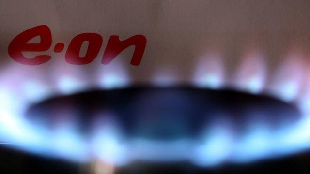 Gas emitting from kitchen hob with E.On logo