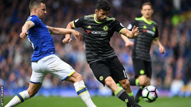 Diego Costa against Everton