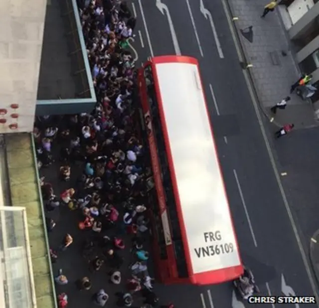 Bus queue near Oxford Circus