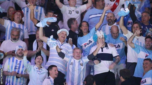 Argentina fans at the Davis Cup