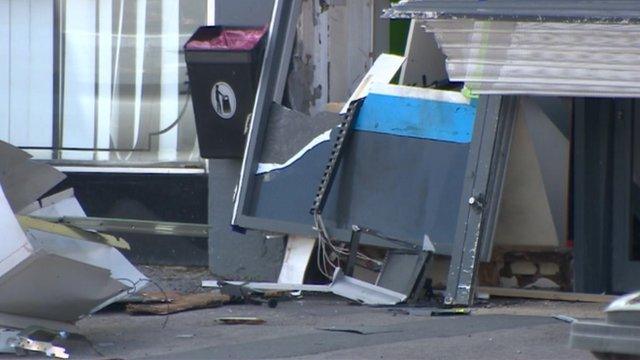 The damaged cash point