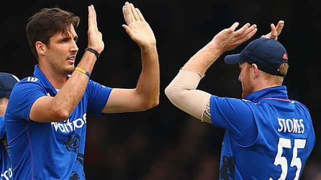 England's Steven Finn and Ben Stokes