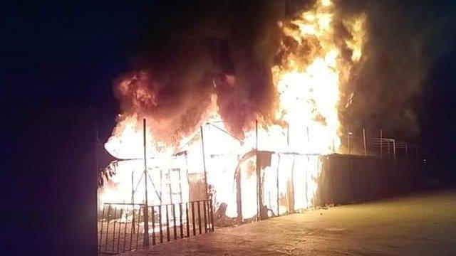 Moria camp on fire