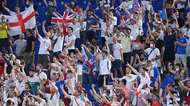 Officially, there were up to 2,300 Europe-based England fans in Rome