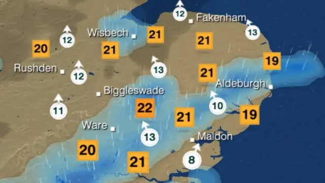 Wednesday's weather chart