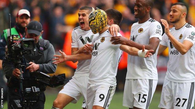 Wolves celebrate scoring