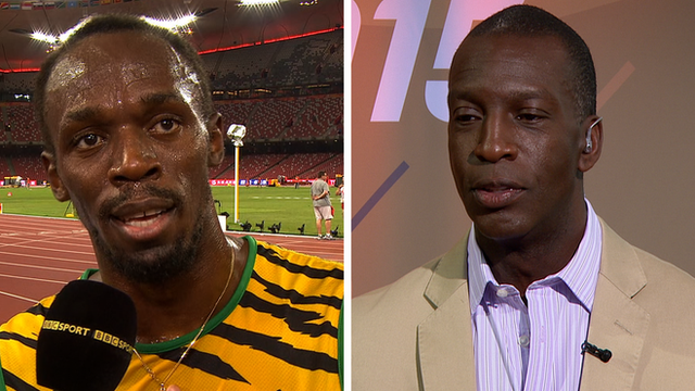 Sprint greats Usain Bolt and Michael Johnson