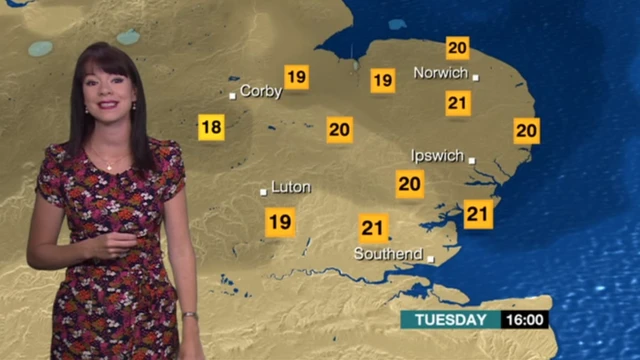 Afternoon weather map with temperatures