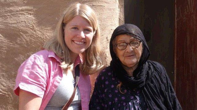 Dr Sarah Parcak and old woman