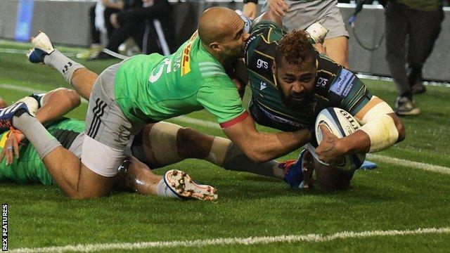 Northampton Saints' Taqele Naiyaravoro