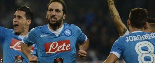 Gonzalo Higuain in action for Napoli