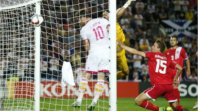 Chris Martin scores for Scotland