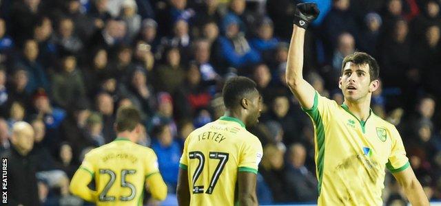 Nelson Oliveira celebrates his goal against Reading