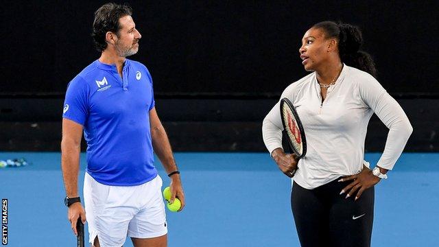 Patrick Mouratoglou (left) and Serena Williams