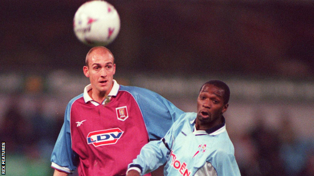 Claude Makelele in action against Aston Villa for Celta Vigo in the Uefa Cup in 1998