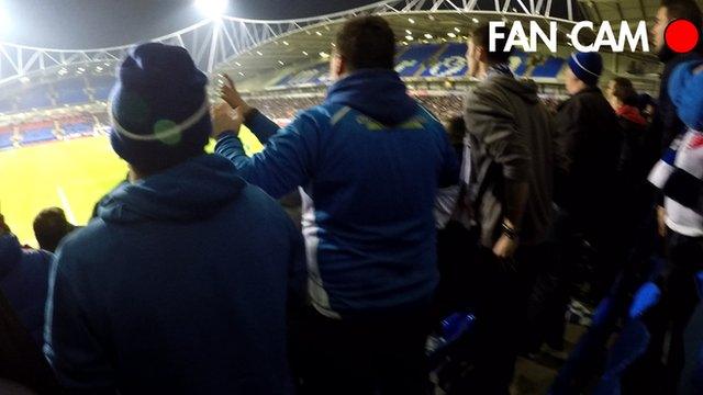 Fans at Eastleigh celebrate first goal