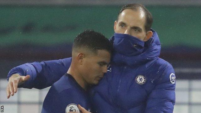 New Chelsea boss Thomas Tuchel hugs defender Thiago Silva at the end of the team's goalless draw with Wolverhampton Wanderers in the Premier League