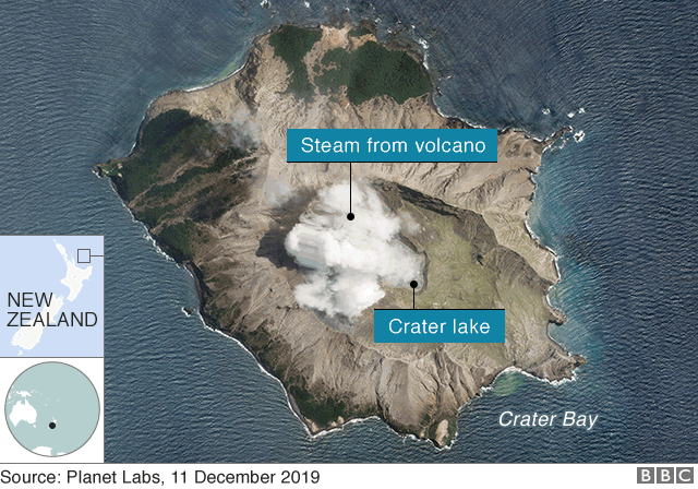 Satellite image of the volcano