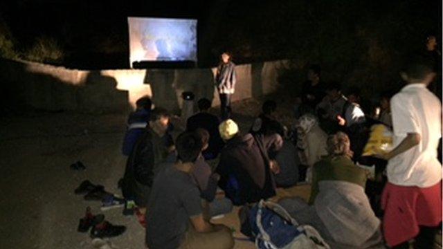 Layla set up an outdoor cinema at the refugee camp