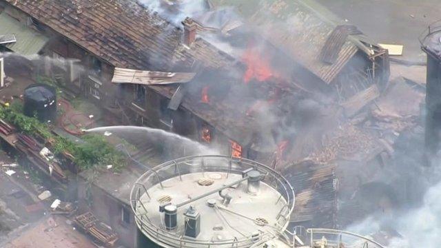 Overhead view of the Bosley blast site