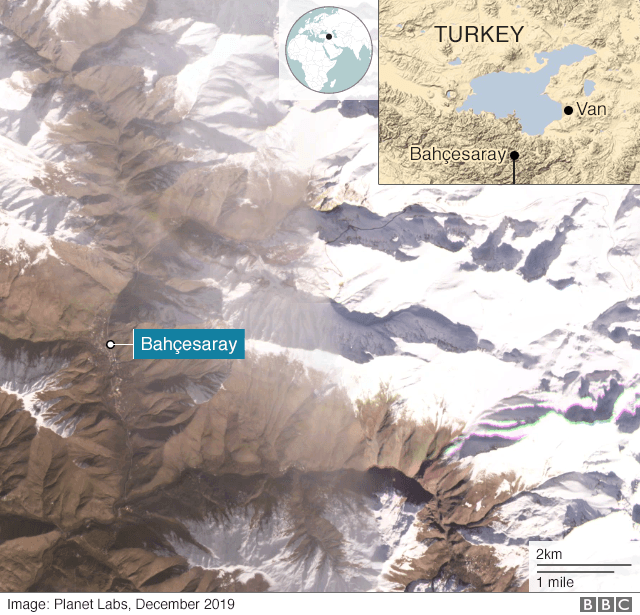 Map showing the location of Van province in eastern Turkey