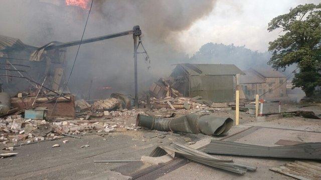 The fire at Wood Flour Mills in Bosley