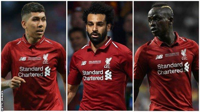 Liverpool trio Roberto Firmino, Mohamed Salah and Sadio Mane