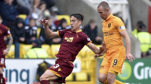 Kenny Miller and Alex Rodriguez of Motherwell