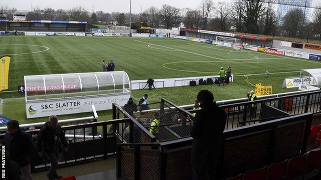 Sutton's Gander Green Lane has a capacity of 5,000 - 55,000 less than Arsenal's Emirates Stadium