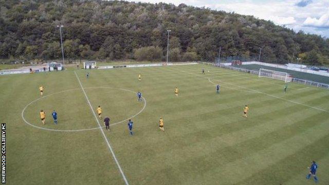 Debdale Park, home of Sherwood Colliery who play in the 10th-tier East Midlands Counties League