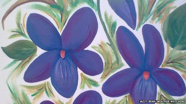 Painting of purple flowers