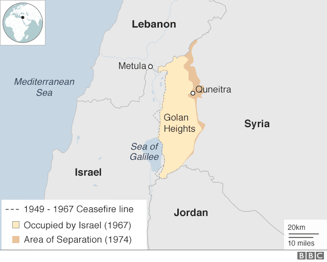 A ˿ map showing Israel and Lebanon