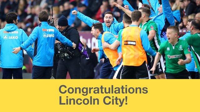 Lincoln City celebrate