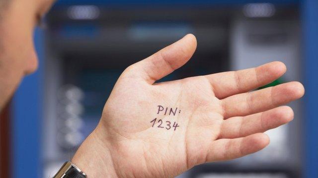 Passcode written on hand