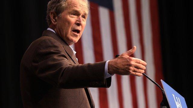 President George W Bush, speaking to a crowd