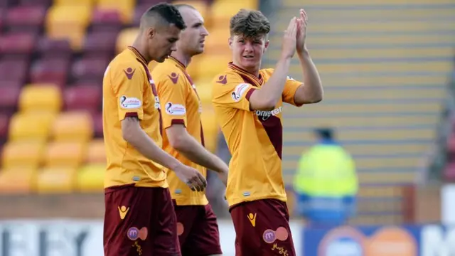 Motherwell players celebrating