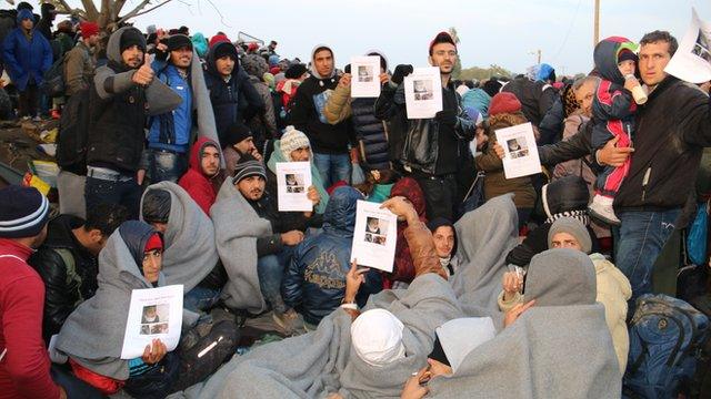 Refugees on the road to Croatia