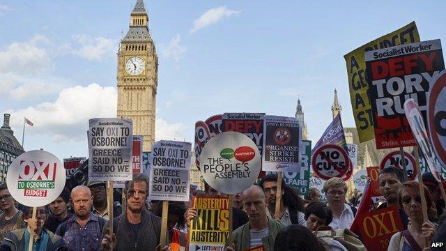 Protestors in London