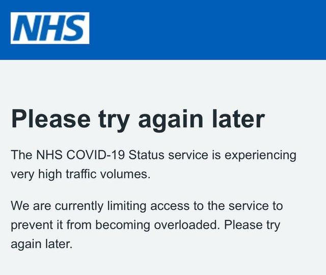 The notice users are seeing on the NHS app