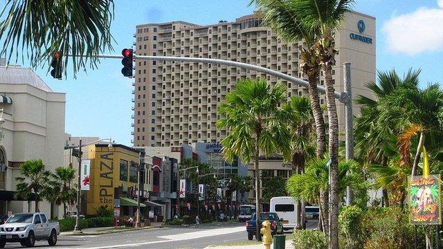 The Tumon tourist distict in Hagatna, the capital of Guam