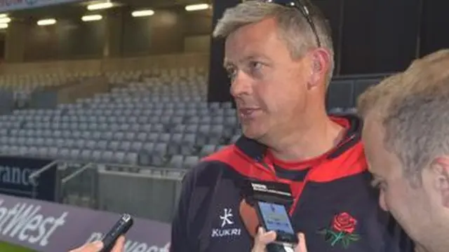 Ashley Giles speaks to the media