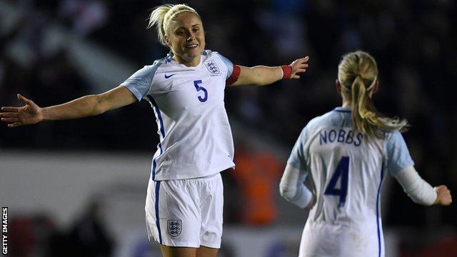 Steph Houghton and Jordan Nobbs (right)