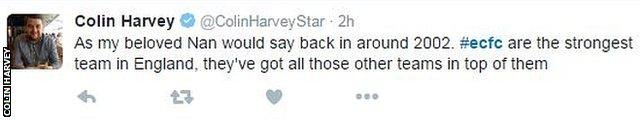 Colin Harvey tweet