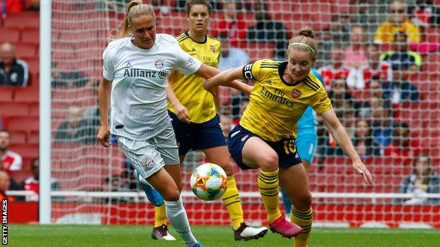 Arsenal Women against Bayern Munich Women