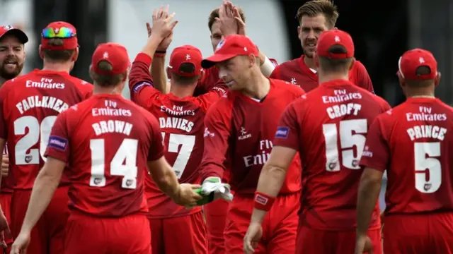 Lancashire celebrate another wicket